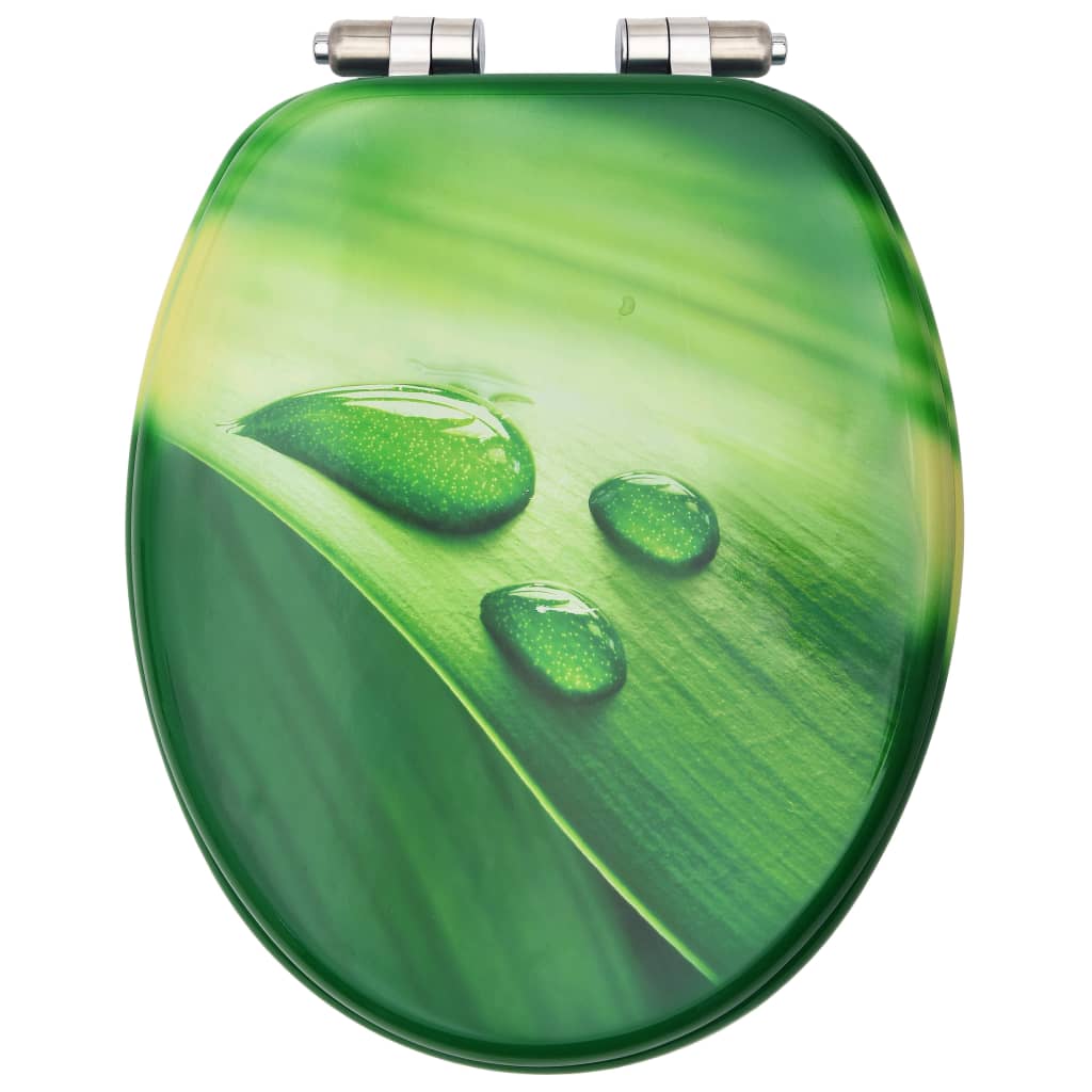 Tavolette WC Chiusura Ammortizzata 2pz MDF Verde Goccia d'Acqua - homemem39
