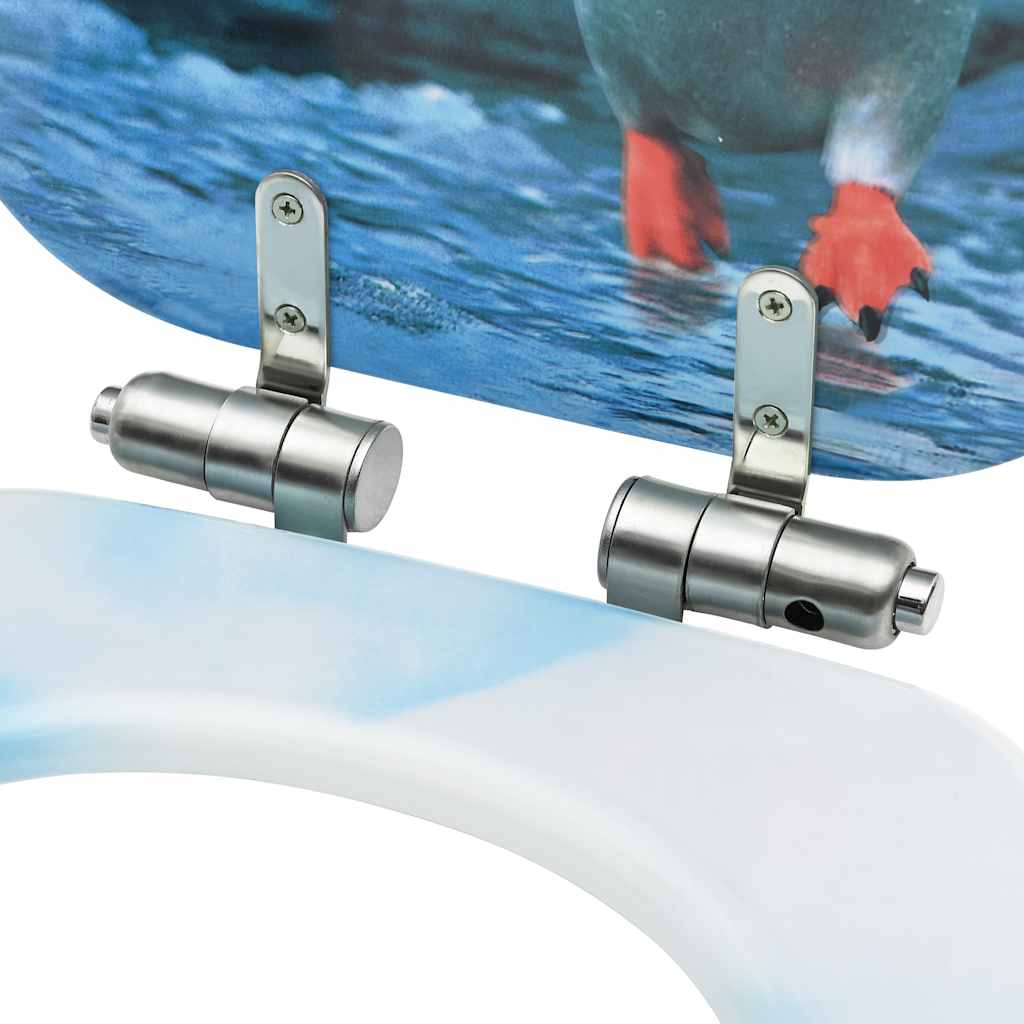 Copriwater 2 pz con Chiusura Ammortizzata in MDF Pinguino | homemem39