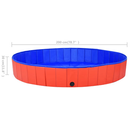 Piscina per Cani Pieghevole Rossa 200x30 cm in PVC | homemem39