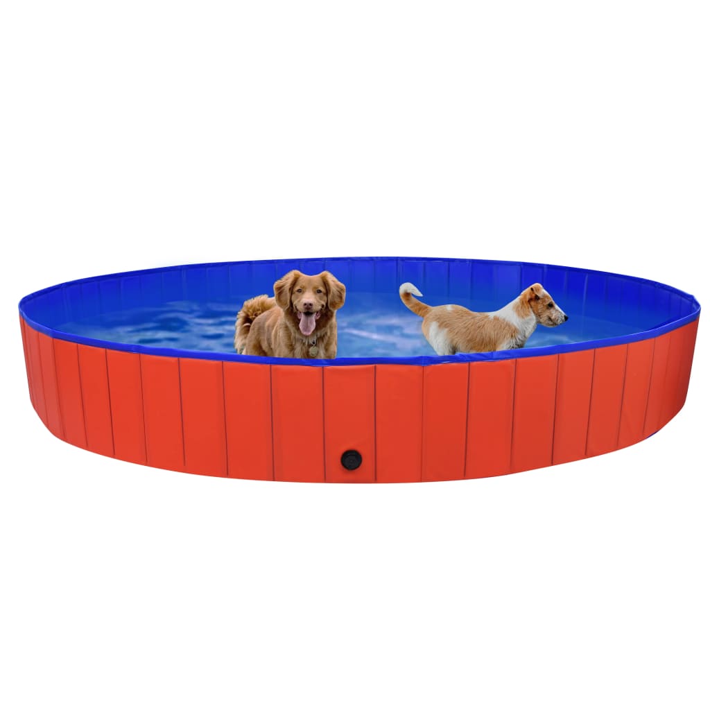 Piscina per Cani Pieghevole Rossa 300x40 cm in PVC | homemem39