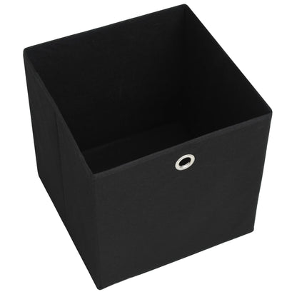 Contenitori 4 pz in Tessuto non Tessuto 28x28x28 cm Nero - homemem39