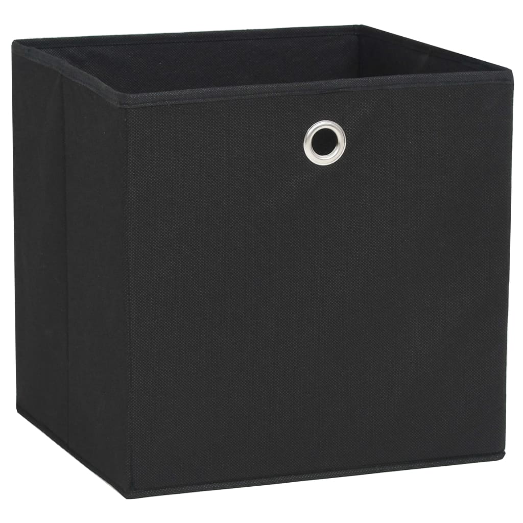 Contenitori 10 pz in Tessuto non Tessuto 28x28x28 cm Nero - homemem39