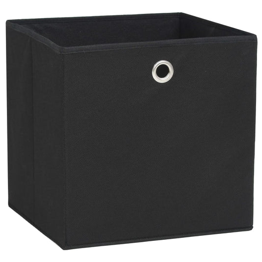 Contenitori 10 pz in Tessuto non Tessuto 28x28x28 cm Nero - homemem39