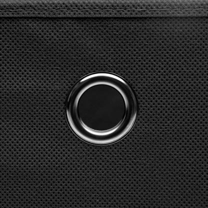 Contenitori con Coperchi 10 pz 28x28x28 cm Nero - homemem39