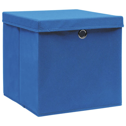Contenitori con Coperchi 4 pz 28x28x28 cm Blu - homemem39