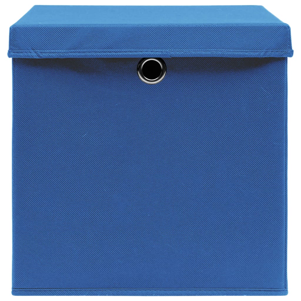 Contenitori con Coperchi 10 pz 28x28x28 cm Blu - homemem39