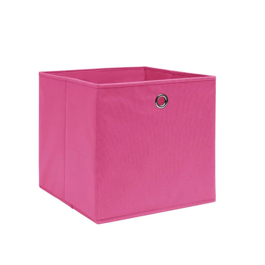 Contenitori 4 pz in Tessuto non Tessuto 28x28x28 cm Rosa - homemem39
