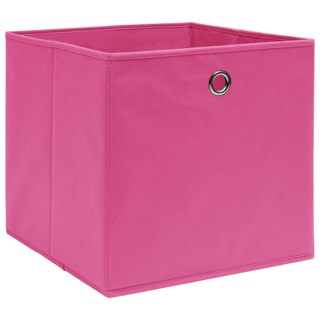 Contenitori 4 pz in Tessuto non Tessuto 28x28x28 cm Rosa - homemem39