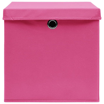 Contenitori con Coperchi 4 pz 28x28x28 cm Rosa - homemem39