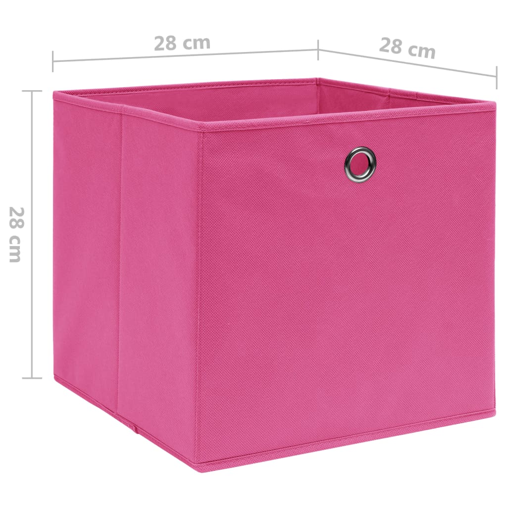 Contenitori 10 pz in Tessuto non Tessuto 28x28x28 cm Rosa - homemem39