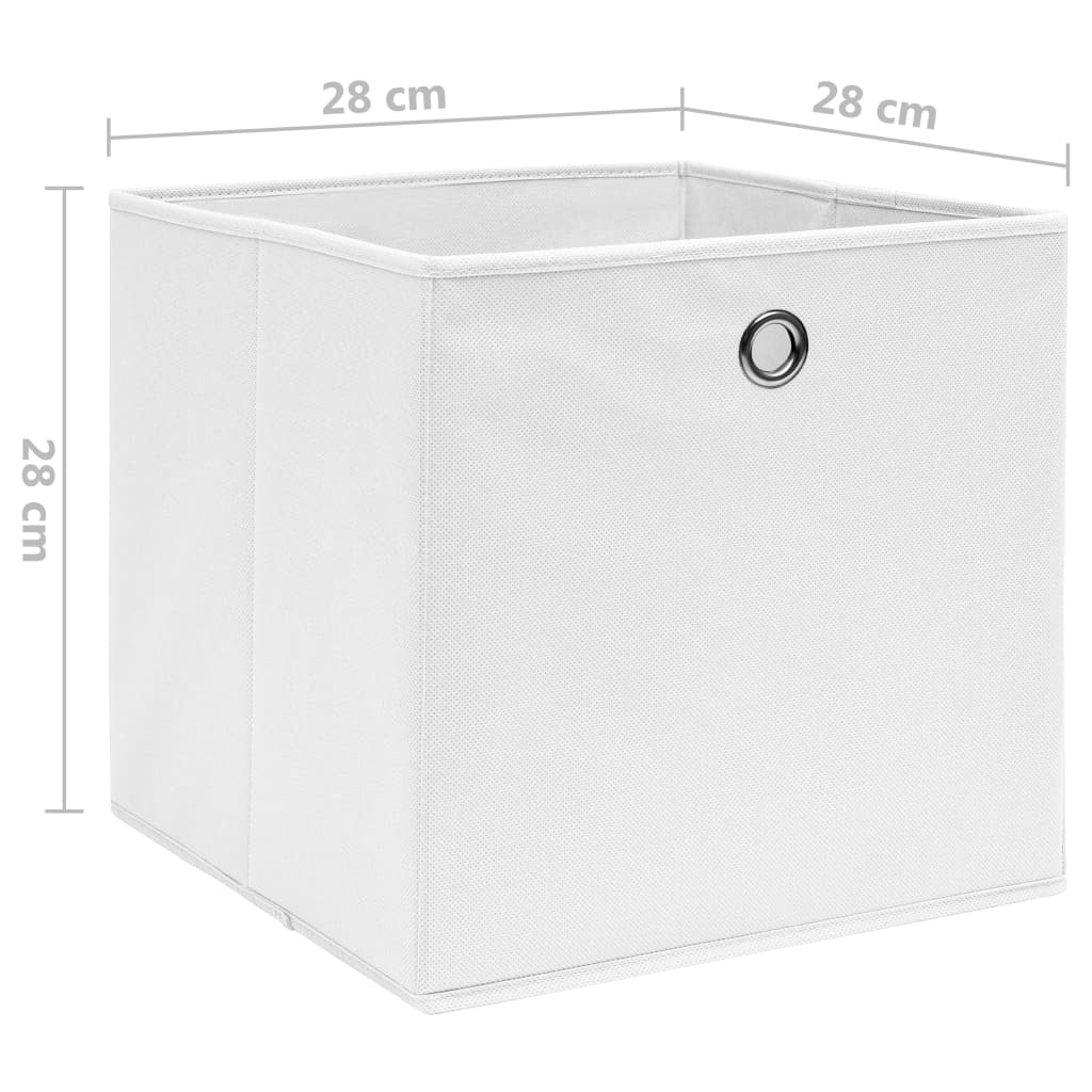 Contenitori 10 pz in Tessuto non Tessuto 28x28x28 cm Bianco - homemem39