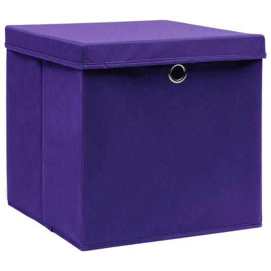 Contenitori con Coperchi 4 pz 28x28x28 cm Viola - homemem39