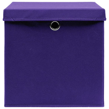 Contenitori con Coperchi 10 pz 28x28x28 cm Viola - homemem39