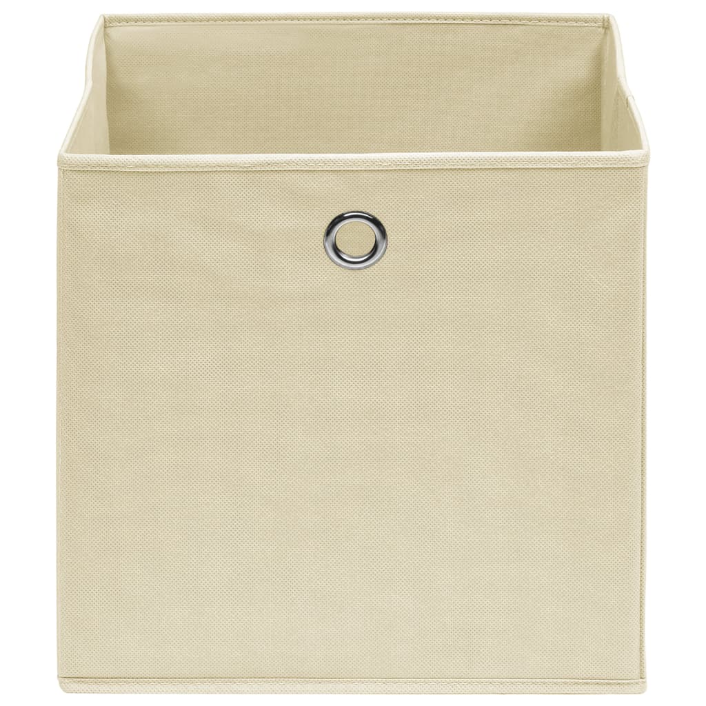Contenitori 4 pz in Tessuto non Tessuto 28x28x28 cm Crema - homemem39