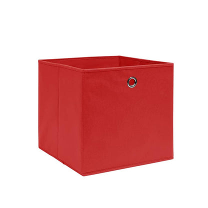 Contenitori 4 pz in Tessuto non Tessuto 28x28x28 cm Rosso - homemem39