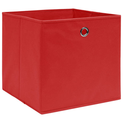 Contenitori 4 pz in Tessuto non Tessuto 28x28x28 cm Rosso - homemem39