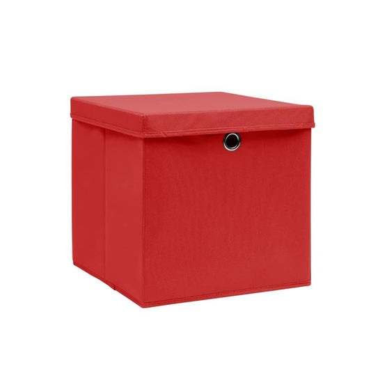 Contenitori con Coperchi 10 pz 28x28x28 cm Rosso