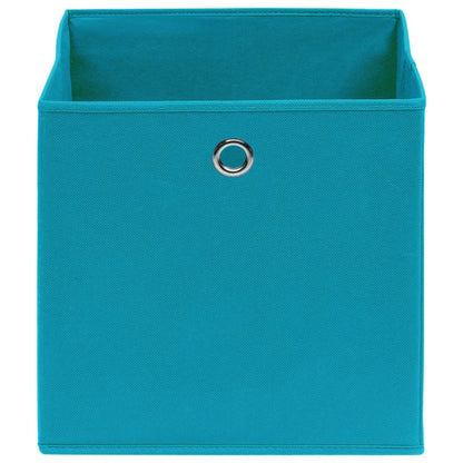 Contenitori 4 pz in Tessuto non Tessuto 28x28x28 cm Azzurro - homemem39