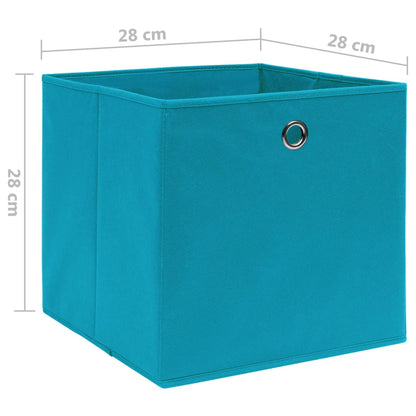 Contenitori 10 pz in Tessuto non Tessuto 28x28x28 cm Azzurro - homemem39