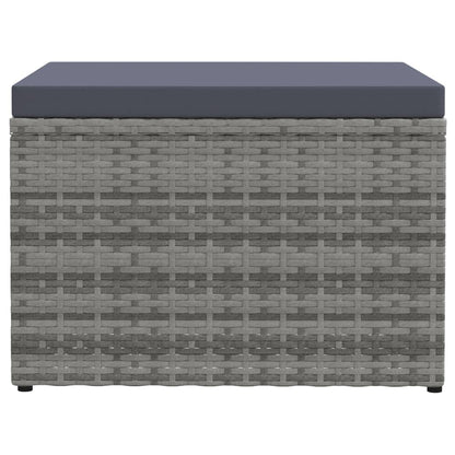 Poggiapiedi da Giardino con Cuscini Grigio in Polyrattan | homemem39