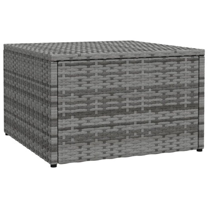 Poggiapiedi da Giardino con Cuscini Grigio in Polyrattan | homemem39