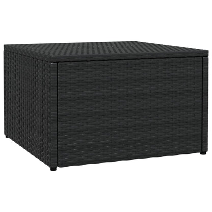 Poggiapiedi da Giardino con Cuscini Nero in Polyrattan | homemem39
