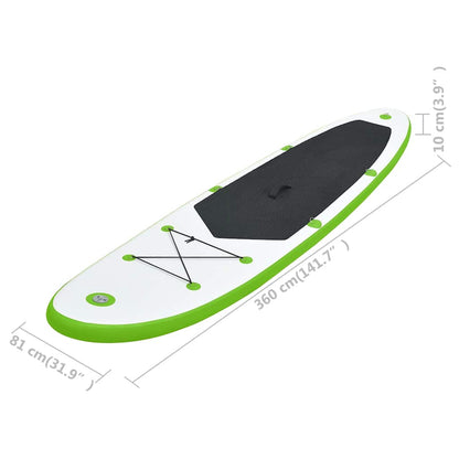 Set Tavola da SUP Gonfiabile Verde e Bianco - homemem39
