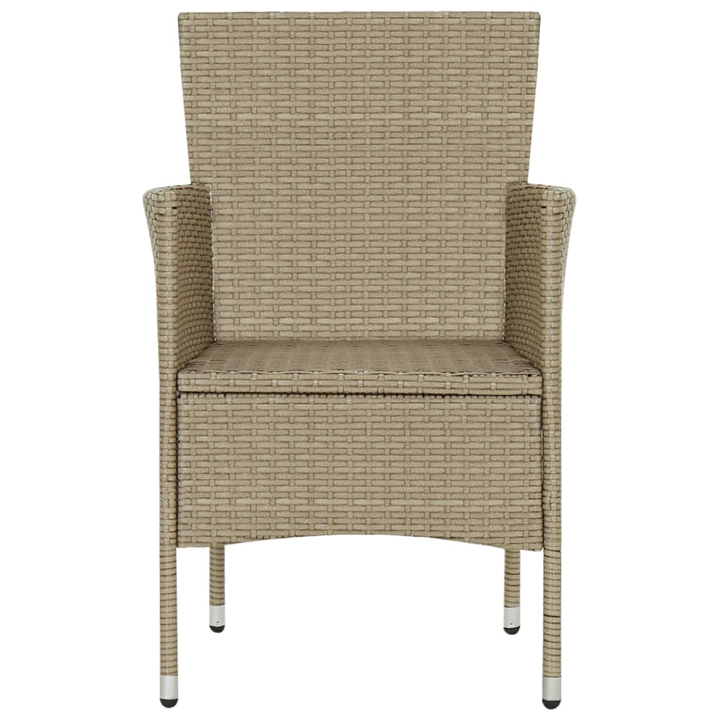 Sedie da Pranzo per Giardino 2 pz in Polyrattan Beige | homemem39