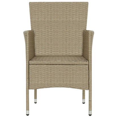 Sedie da Pranzo per Giardino 2 pz in Polyrattan Beige | homemem39