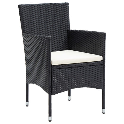 Sedie da Pranzo per Giardino 4 pz in Polyrattan Nero | homemem39