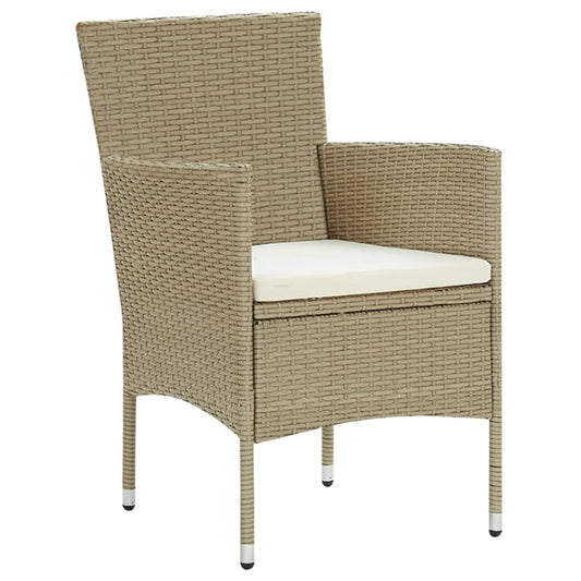 Sedie da Pranzo per Giardino 4 pz in Polyrattan Beige | homemem39