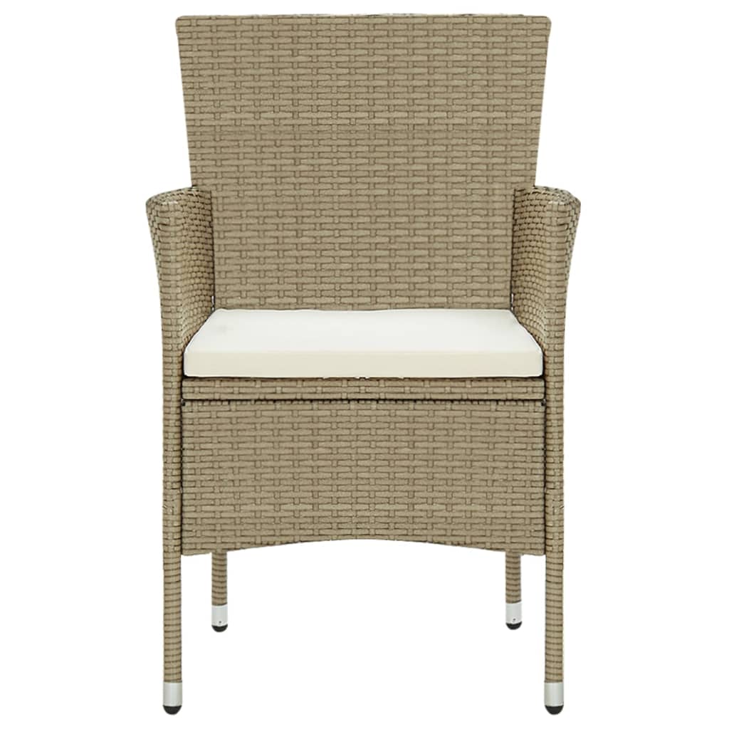 Sedie da Pranzo per Giardino 4 pz in Polyrattan Beige | homemem39