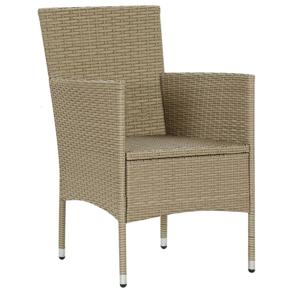 Sedie da Pranzo per Giardino 4 pz in Polyrattan Beige | homemem39