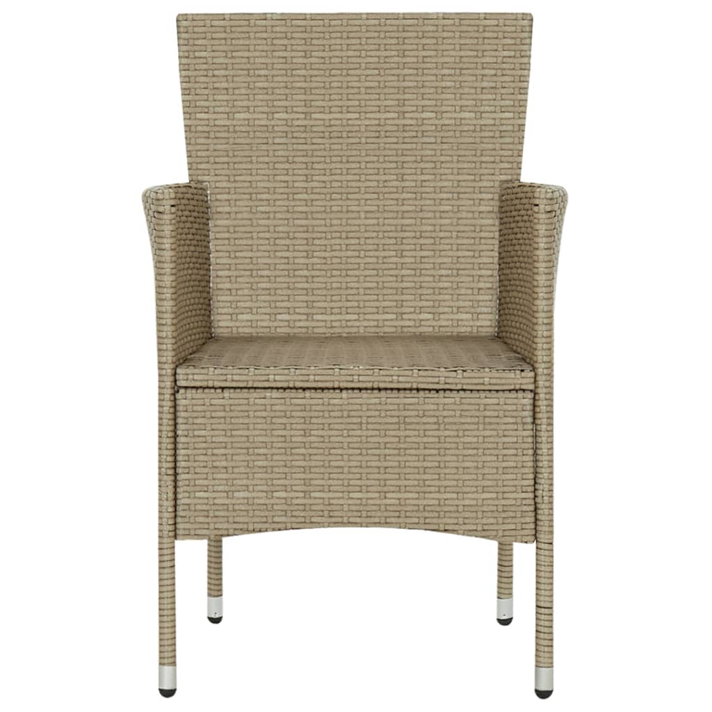 Sedie da Pranzo per Giardino 4 pz in Polyrattan Beige | homemem39