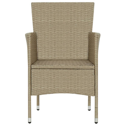 Sedie da Pranzo per Giardino 4 pz in Polyrattan Beige - homemem39