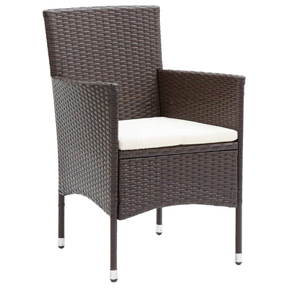 Sedie da Pranzo per Giardino 4 pz in Polyrattan Marrone | homemem39