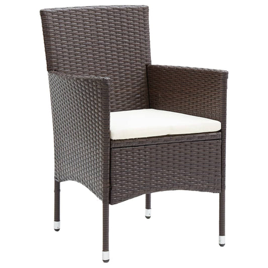Sedie da Pranzo per Giardino 4 pz in Polyrattan Marrone | homemem39