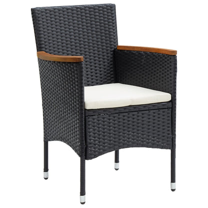 Sedie da Pranzo per Giardino 4 pz in Polyrattan Nero - homemem39
