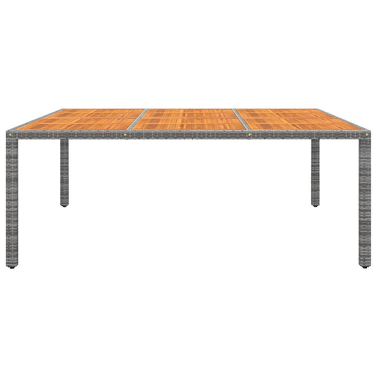 Tavolo Giardino 200x150x75 cm Massello Acacia Polyrattan Grigio - homemem39