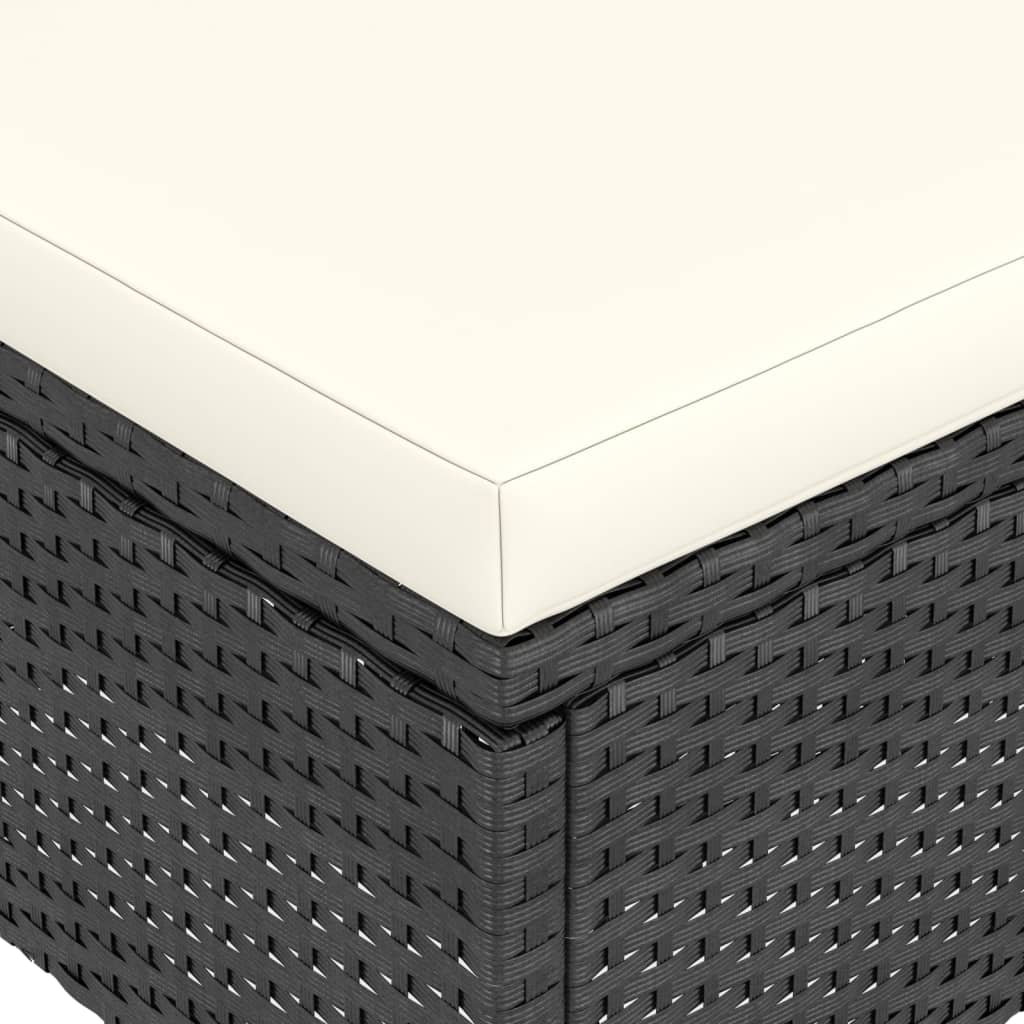 Set Sedie da Giardino con Poggiapiedi 4 pz in Polyrattan Nero - homemem39