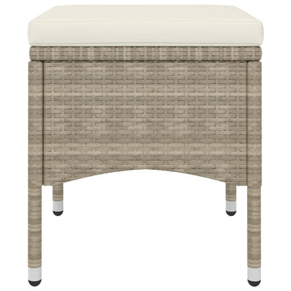 Set Sedie da Giardino con Poggiapiedi 4 pz in Polyrattan Beige - homemem39