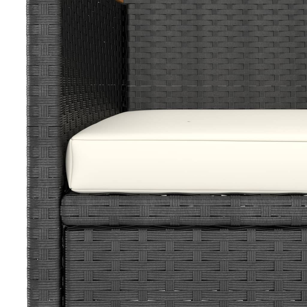 Set Sedie e Sgabelli da Giardino 4 pz in Polyrattan Nero - homemem39