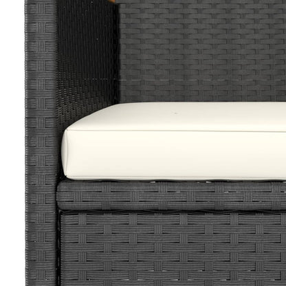 Set Sedie e Sgabelli da Giardino 4 pz in Polyrattan Nero - homemem39