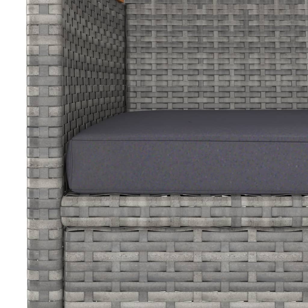 Set Sedie da Giardino con Poggiapiedi 4 pz in Polyrattan Grigio - homemem39