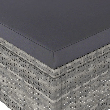 Set Sedie da Giardino con Poggiapiedi 4 pz in Polyrattan Grigio - homemem39