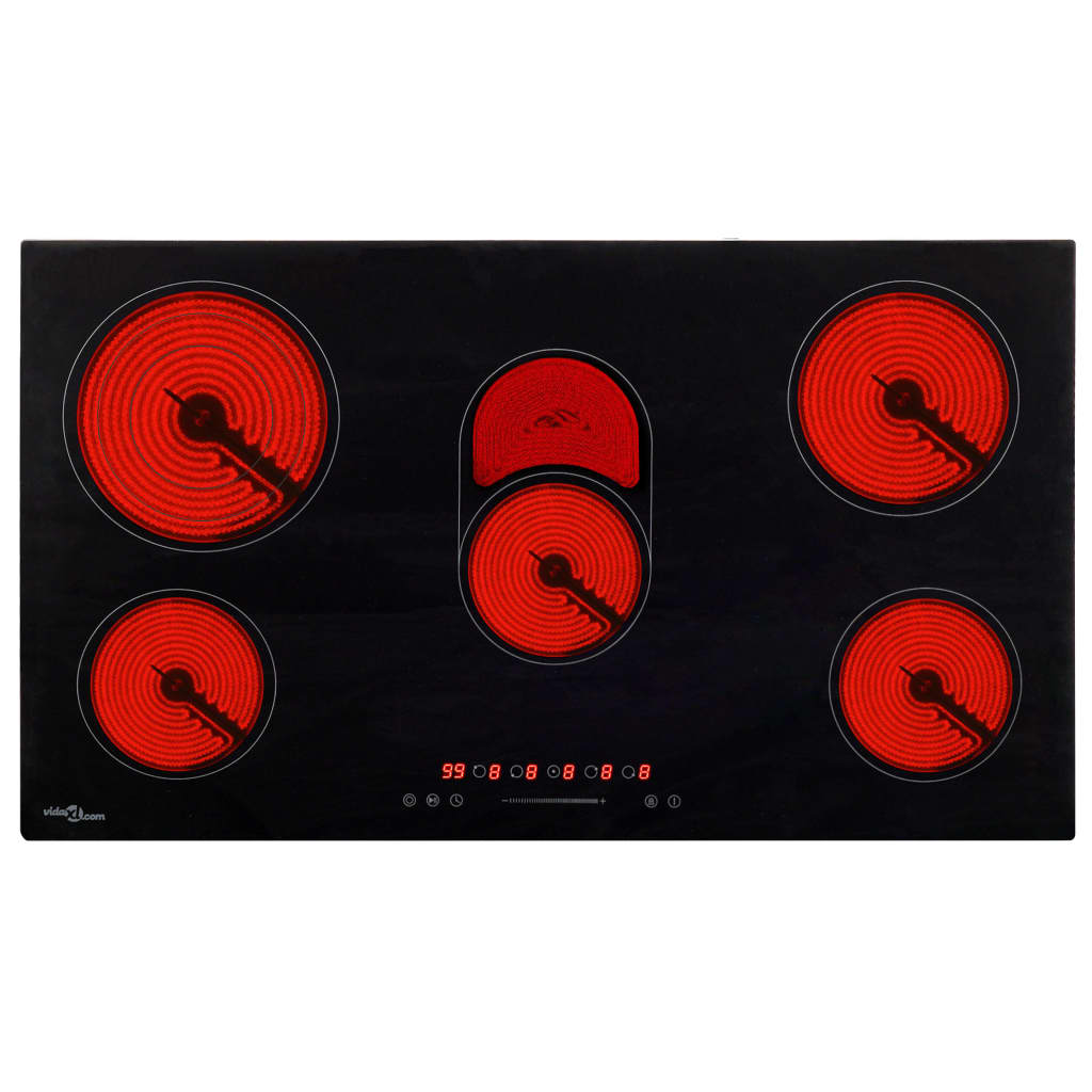 Piano Cottura in Ceramica 5 Zone e Controlli Touch 77 cm 8500 W