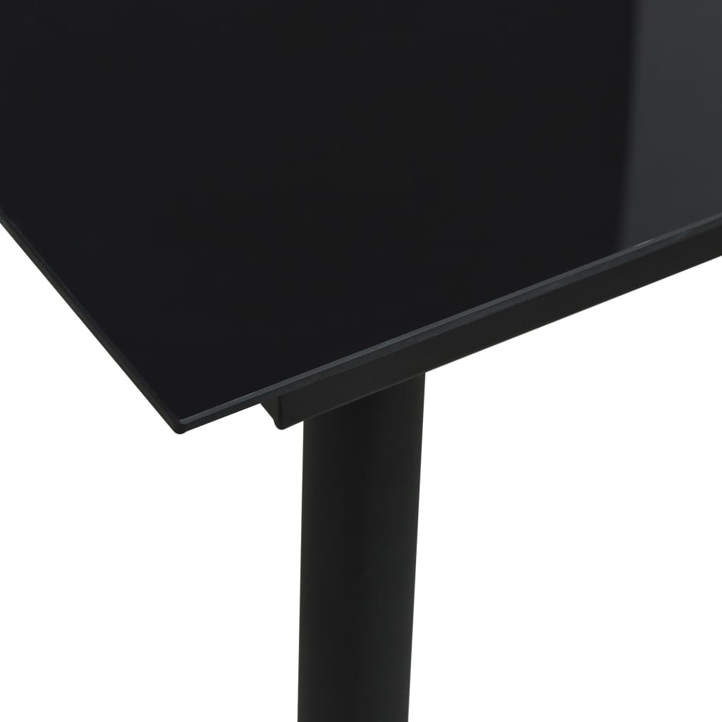 Tavolo da Giardino Nero 80x80x74 cm in Acciaio e Vetro | homemem39