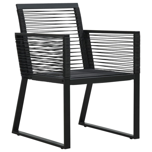 Sedie da Giardino 4 pz in Corda in Rattan Nero - homemem39