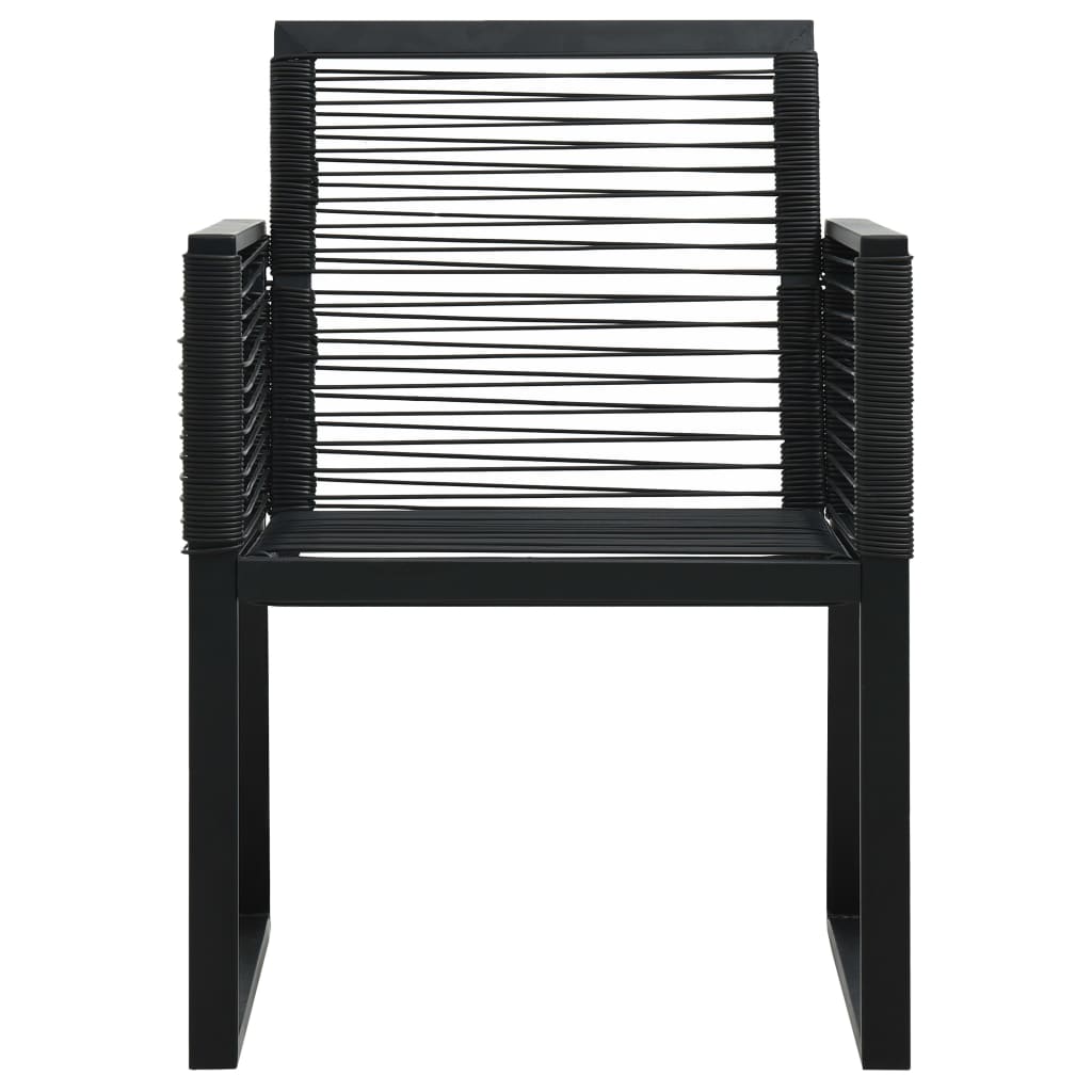 Sedie da Giardino 4 pz in Corda in Rattan Nero - homemem39