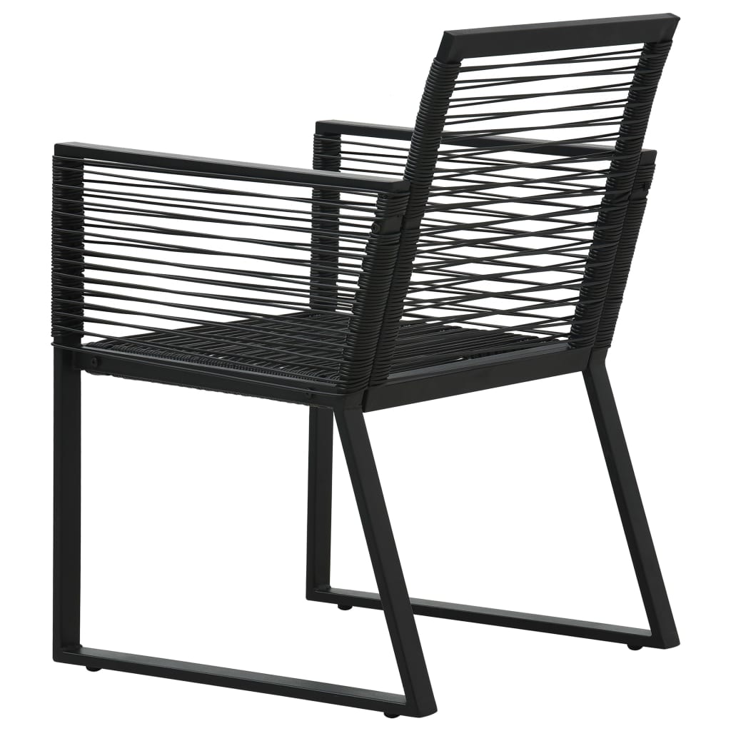 Sedie da Giardino 4 pz in Corda in Rattan Nero - homemem39